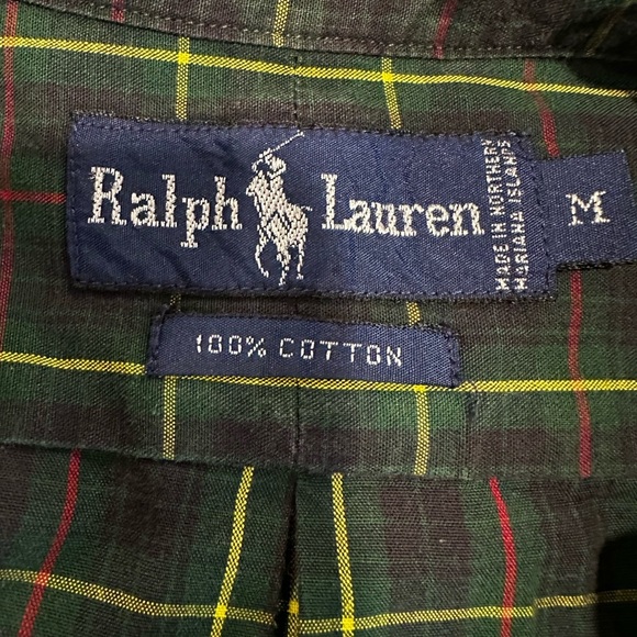 Vintage Polo Ralph Lauren Sz:M Long Sleeve Plaid 100% Cotton Button Down. - Picture 5 of 9